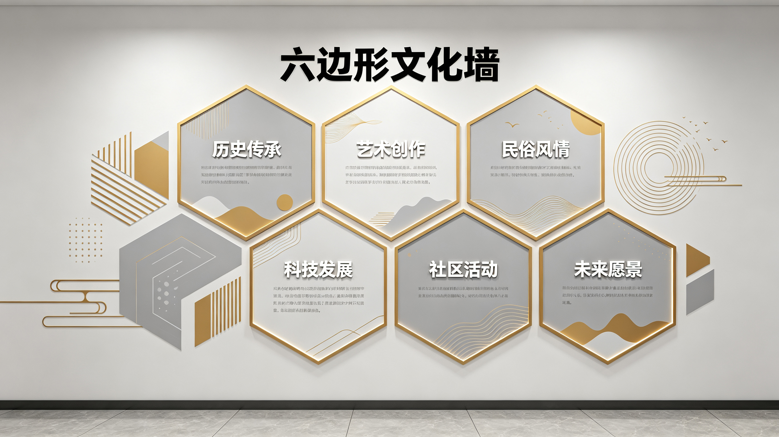 阜阳企业文化墙 | 六边形信息美学